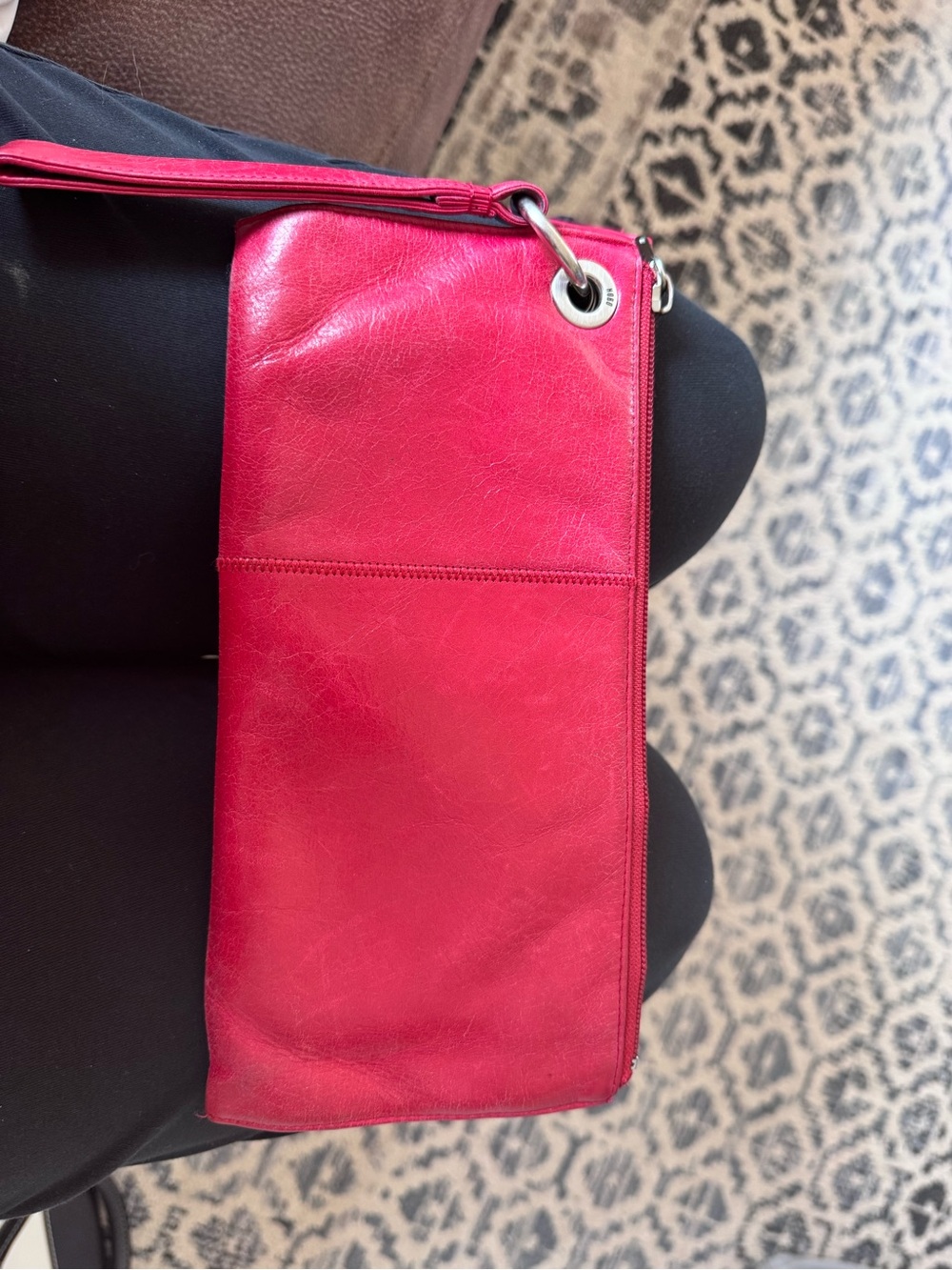 HOBO Hot Pink Leather Wristlet Clutch